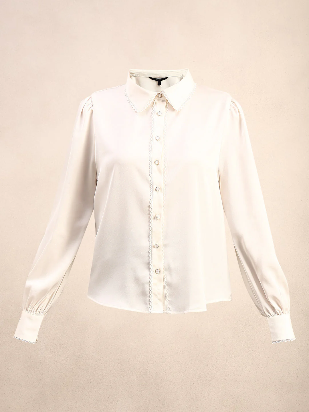 Ivory Cuff Sleeves Shirt - Image 7