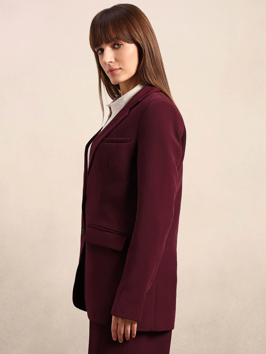 Maroon Tailored Blazer - Image 3