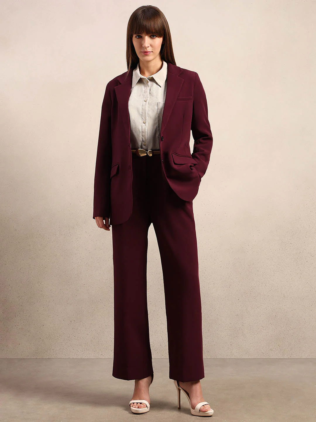 Maroon Tailored Blazer - Image 5