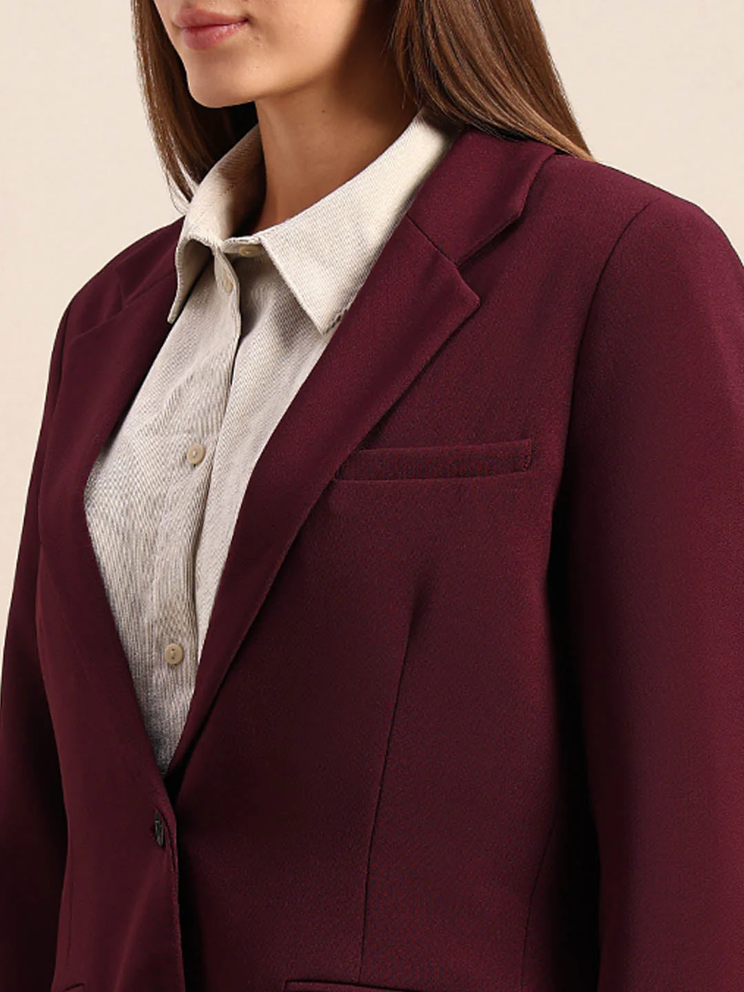 Maroon Tailored Blazer - Image 8