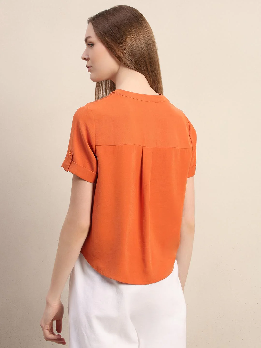 Orange V-Neck Top - Image 4