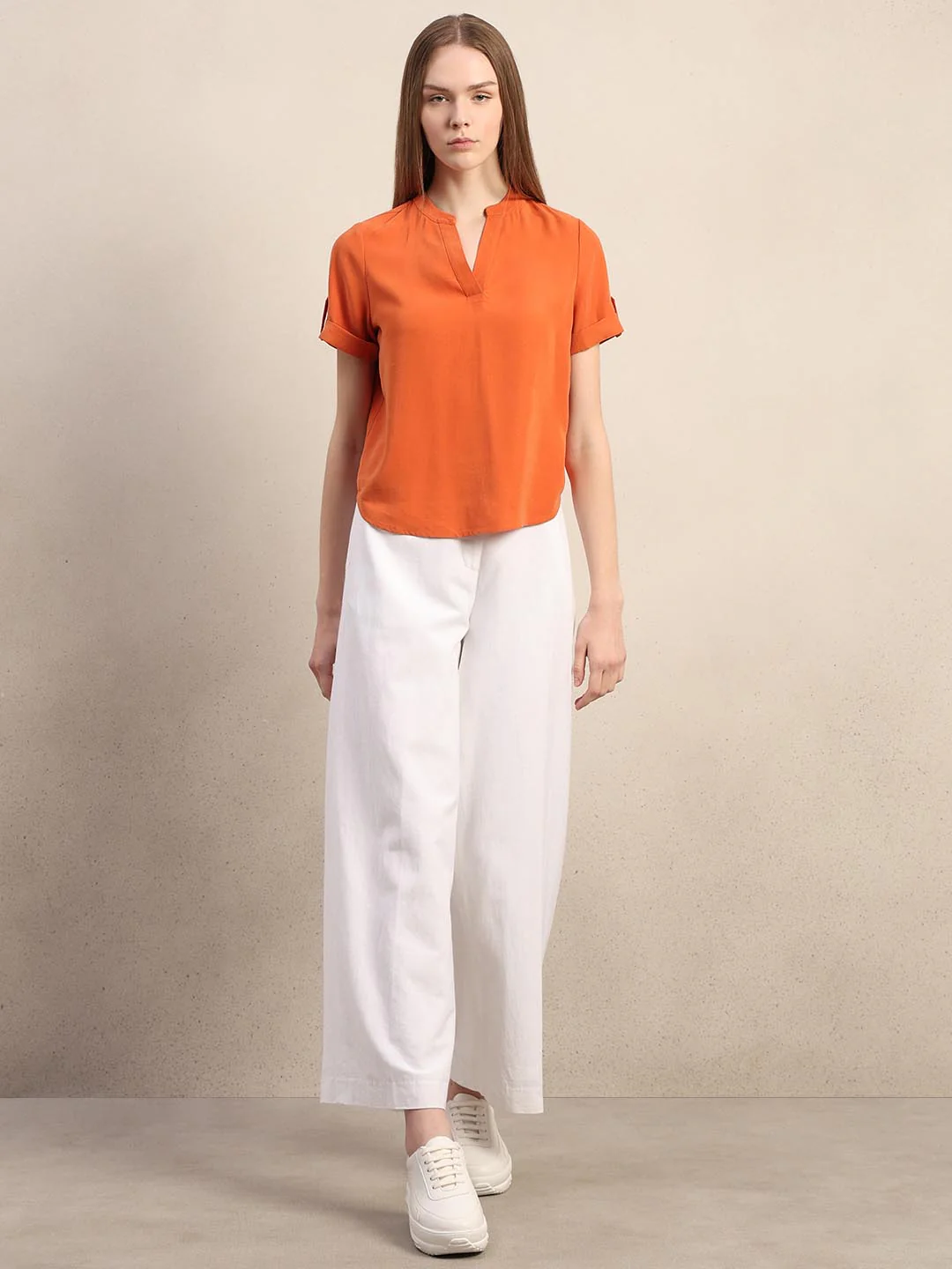 Orange V-Neck Top - Image 5