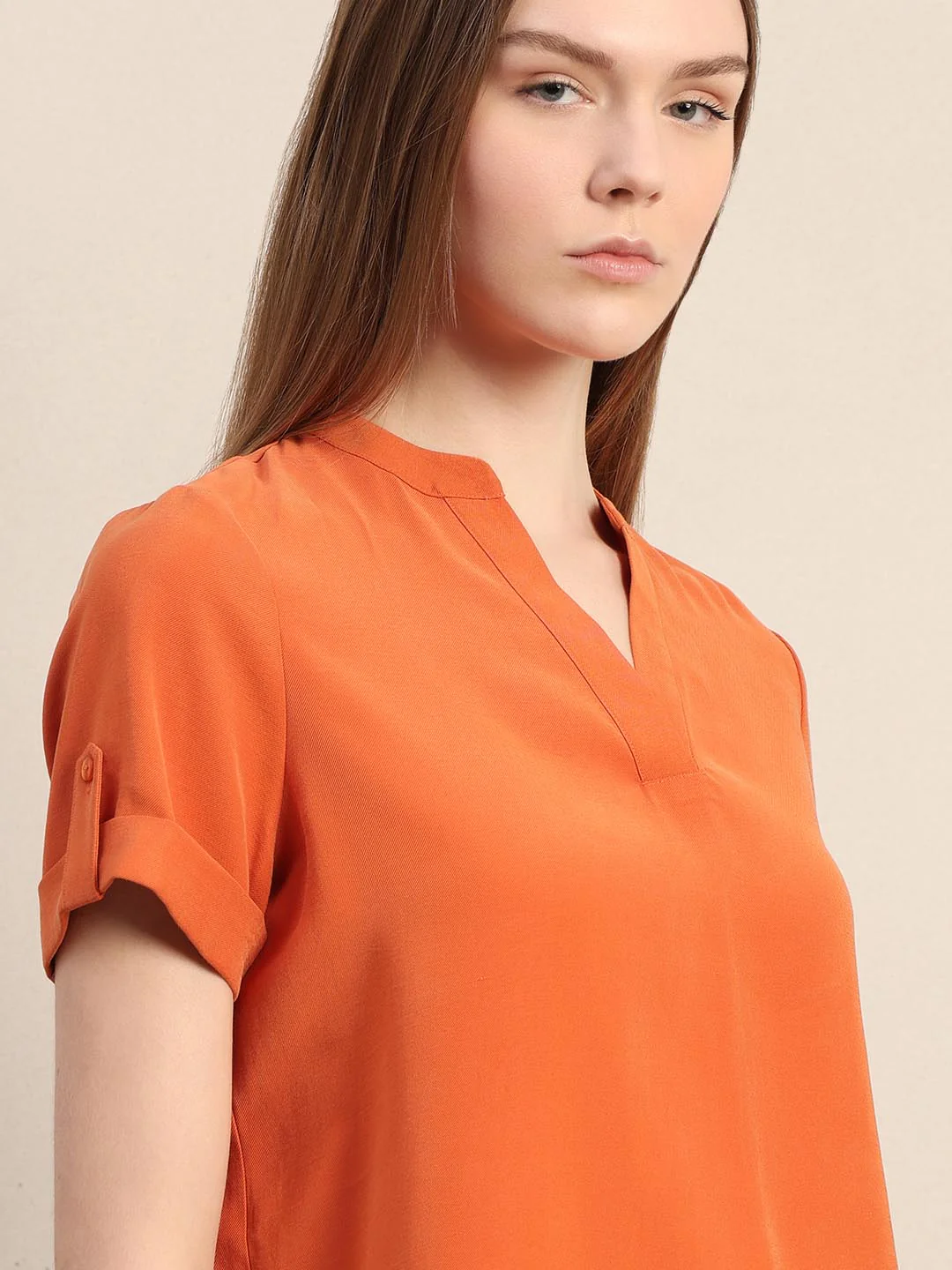 Orange V-Neck Top - Image 6