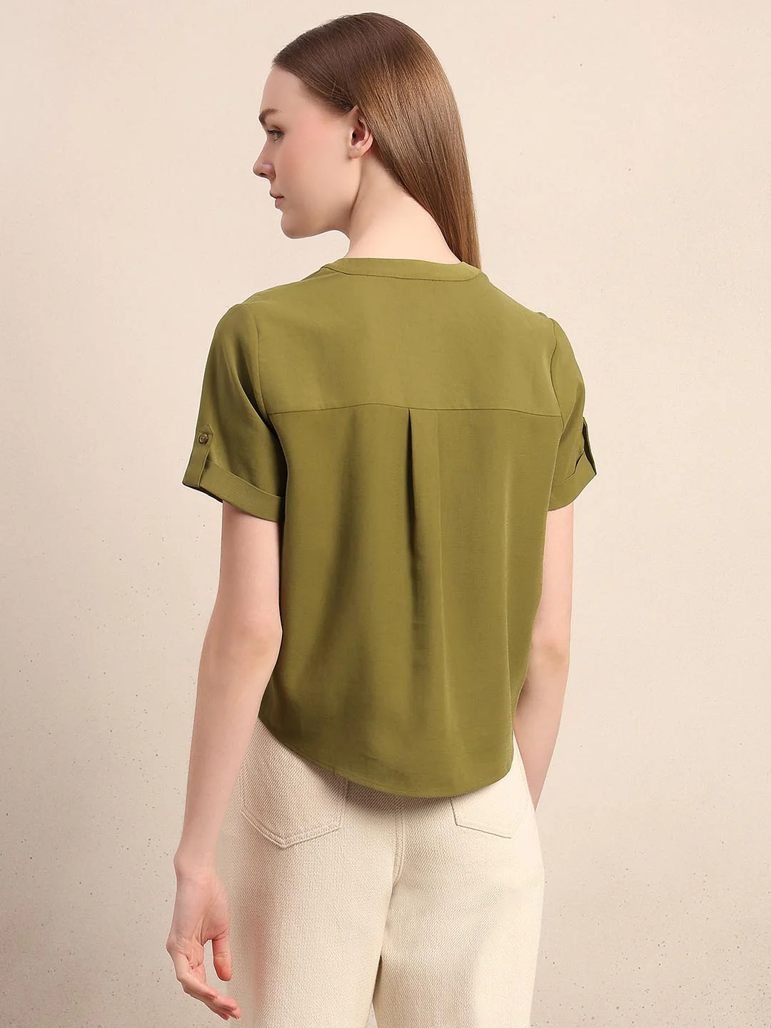 Dark Green V-Neck Top - Image 4