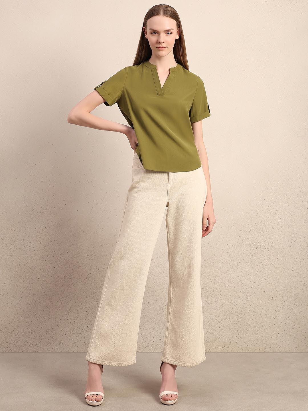 Dark Green V-Neck Top - Image 5