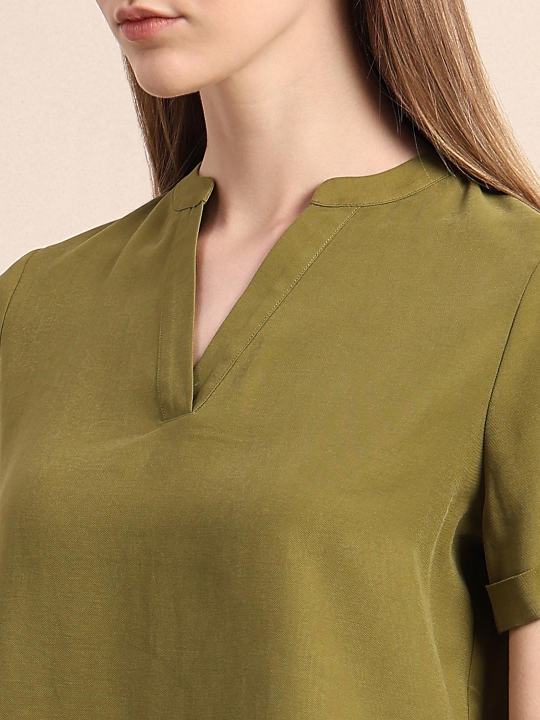 Dark Green V-Neck Top - Image 8