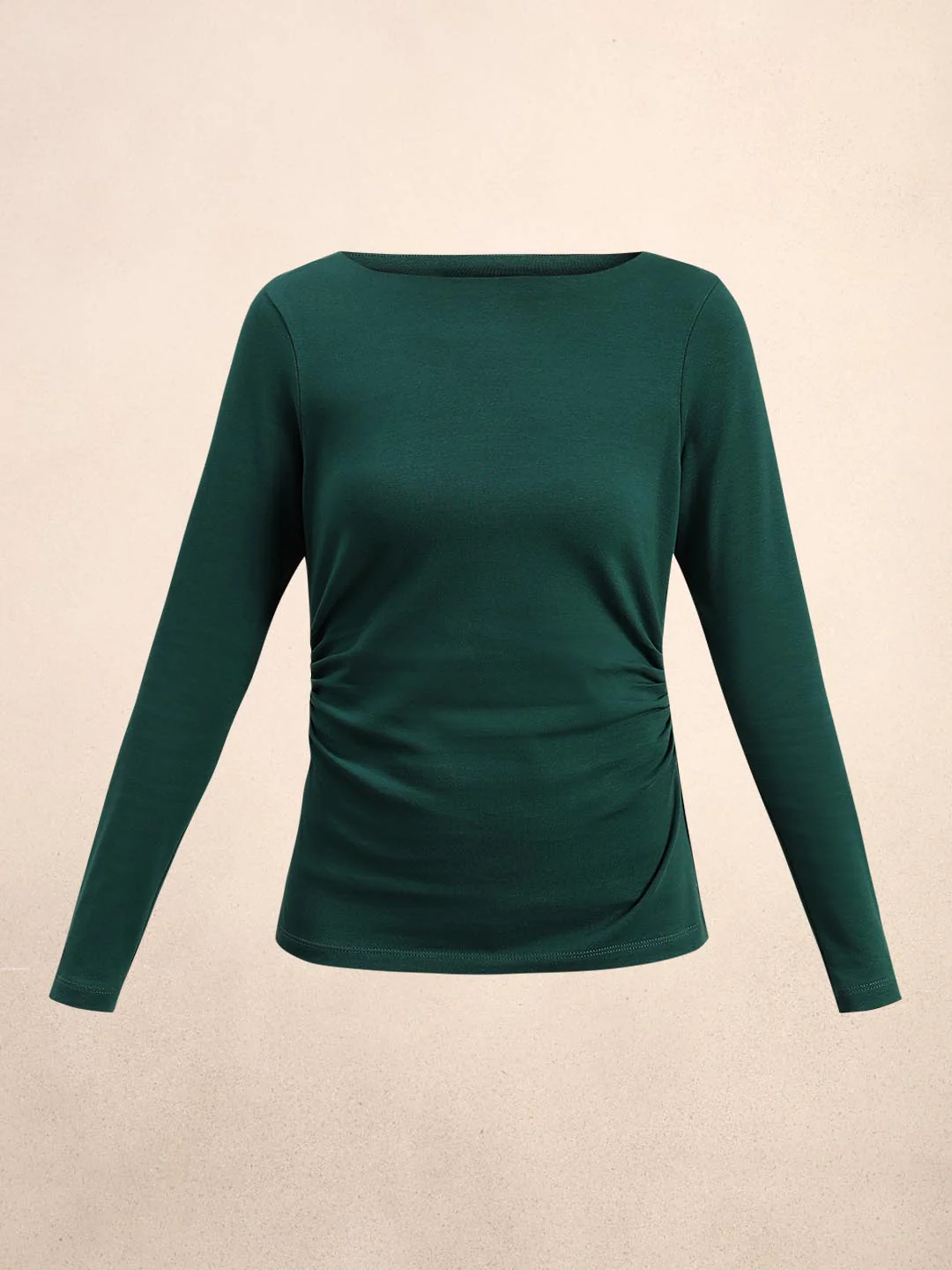 Dark Olive Boat Neck Top - Image 7