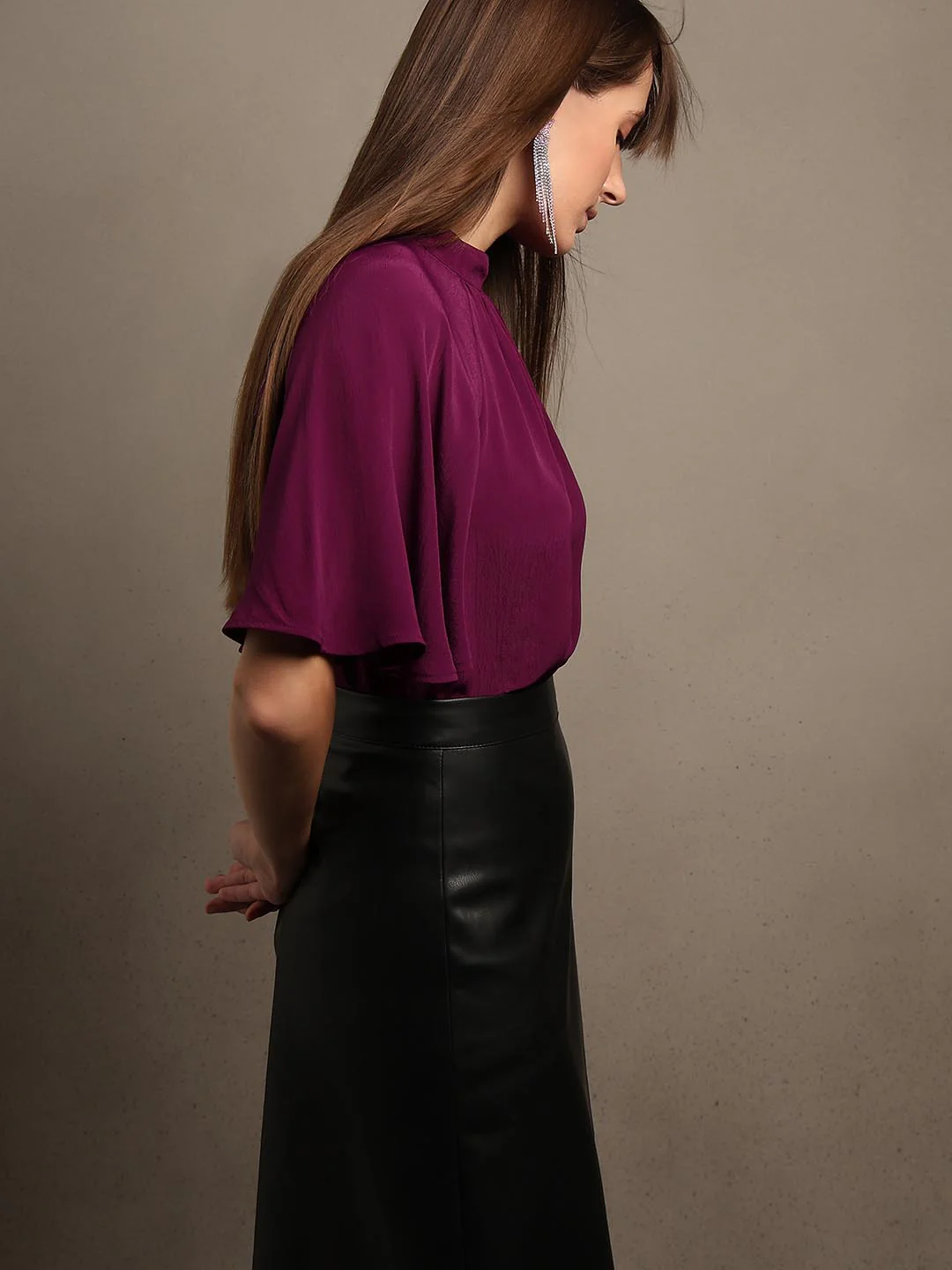 Dark Purple Flared Top
