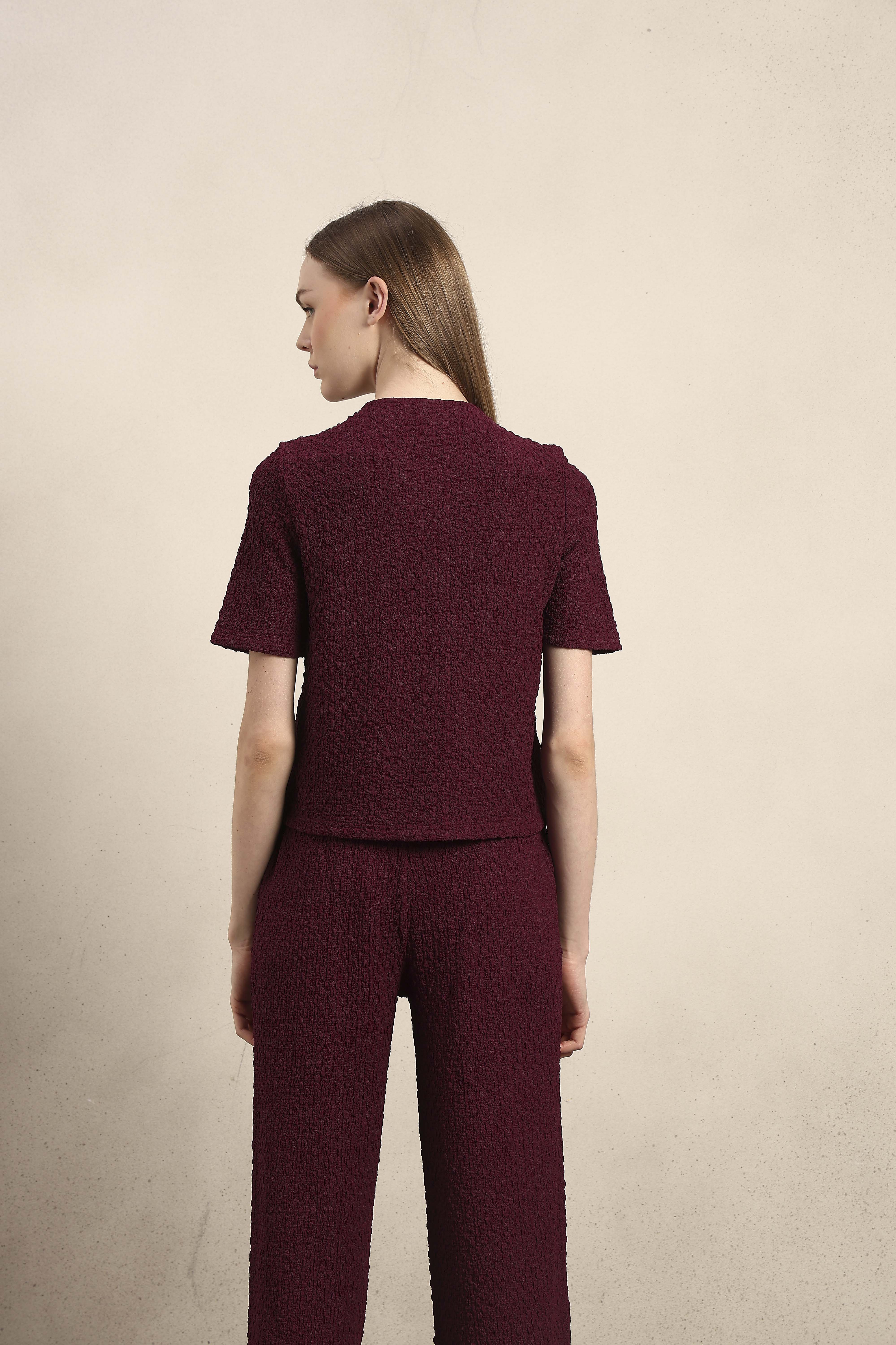 Golden Button Textured Knit Top - Image 10