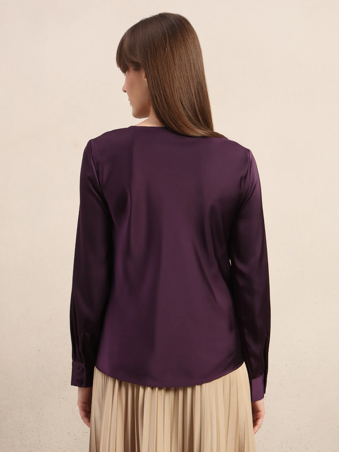 Deep Purple Cowl Neck Top - Image 4