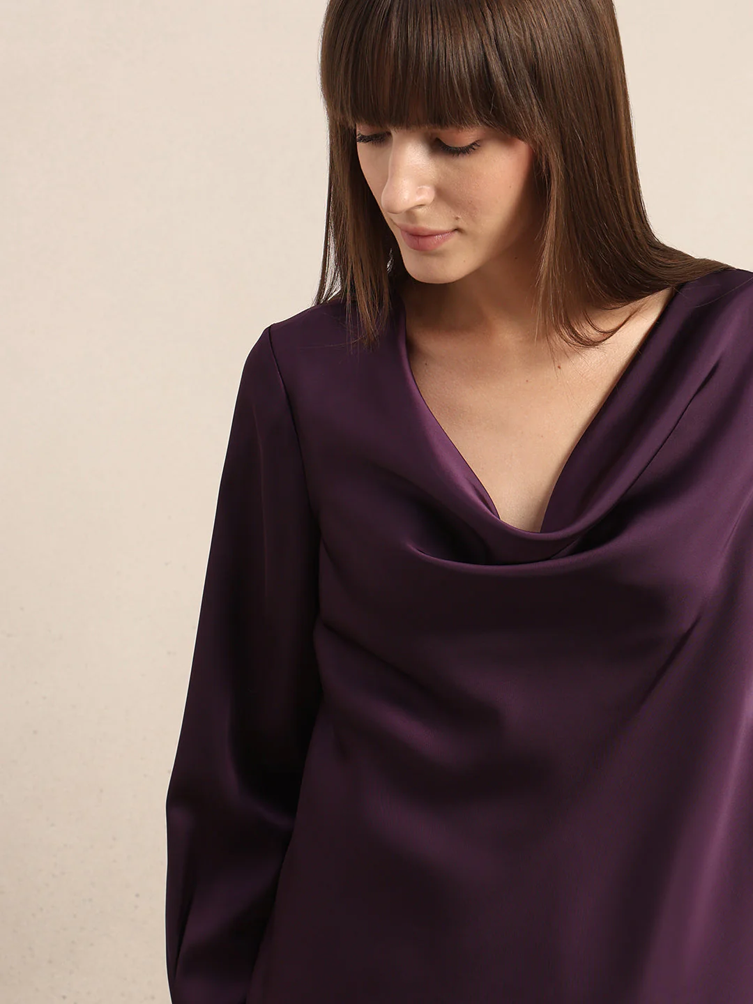 Deep Purple Cowl Neck Top - Image 6