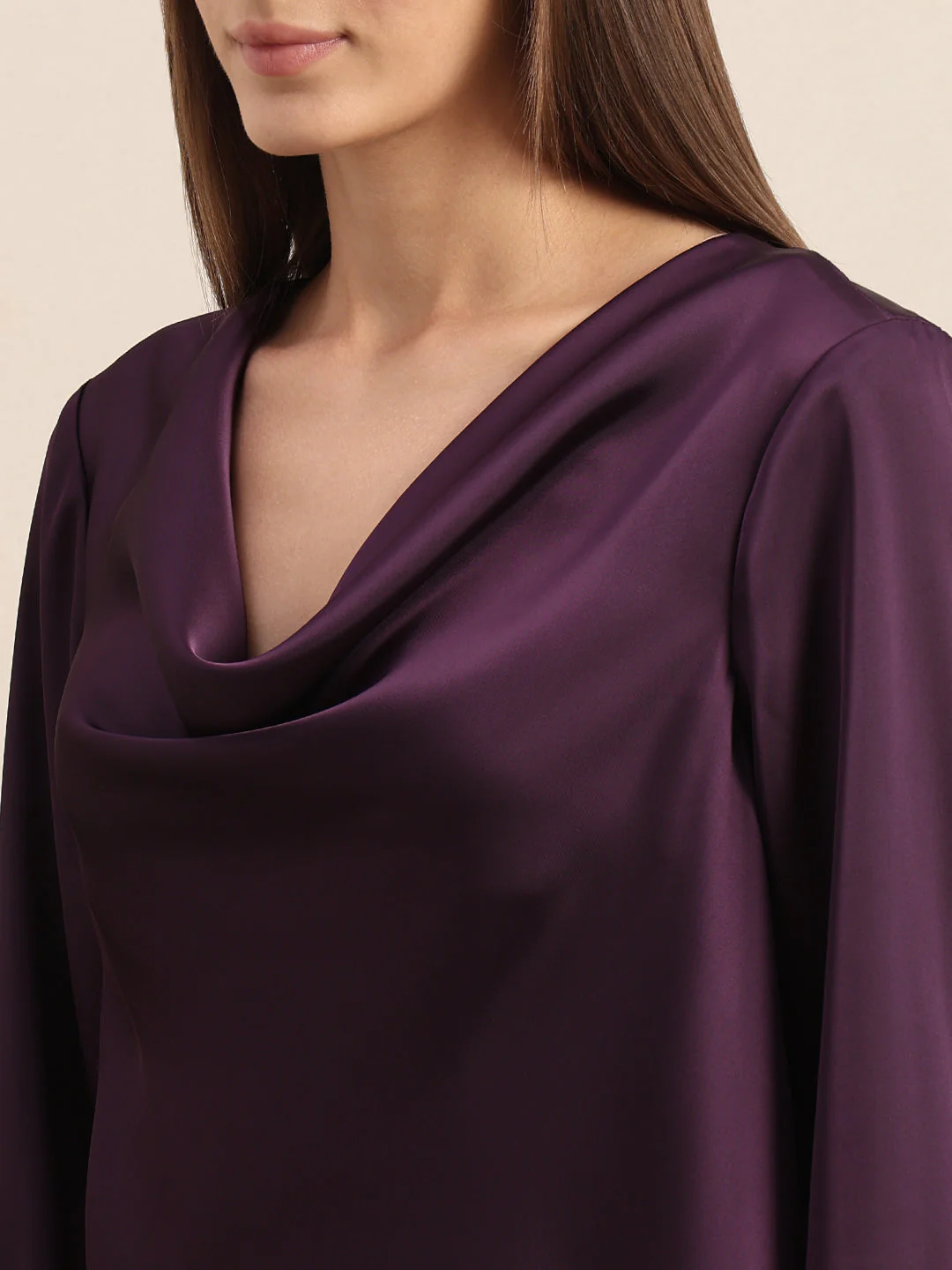 Deep Purple Cowl Neck Top - Image 8