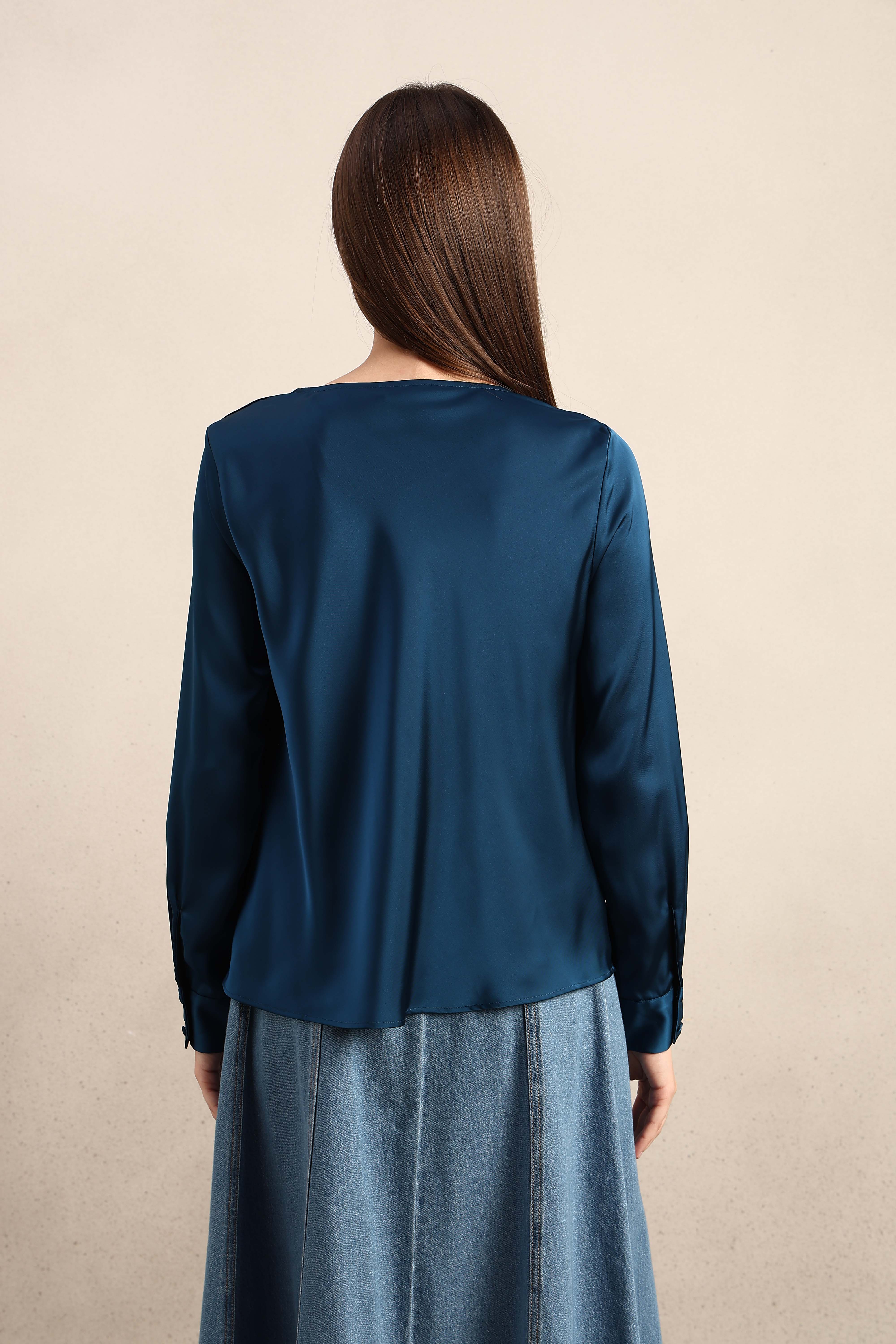 Cowl Neck Satin Top - Image 10