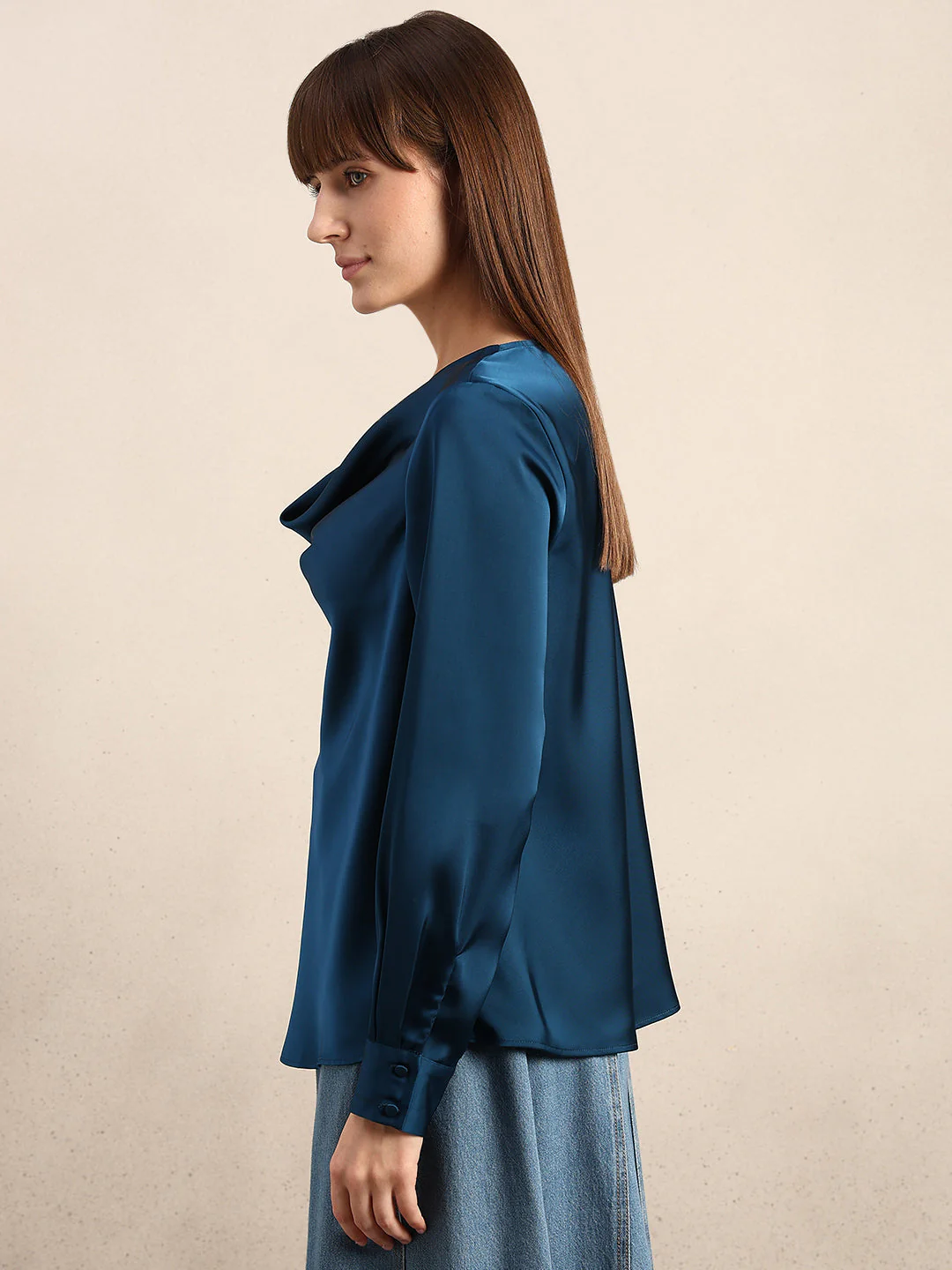 Cowl Neck Satin Top - Image 3