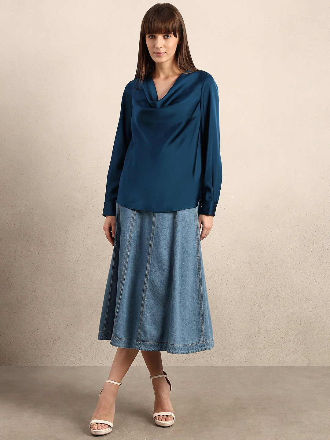 Cowl Neck Satin Top - Image 5