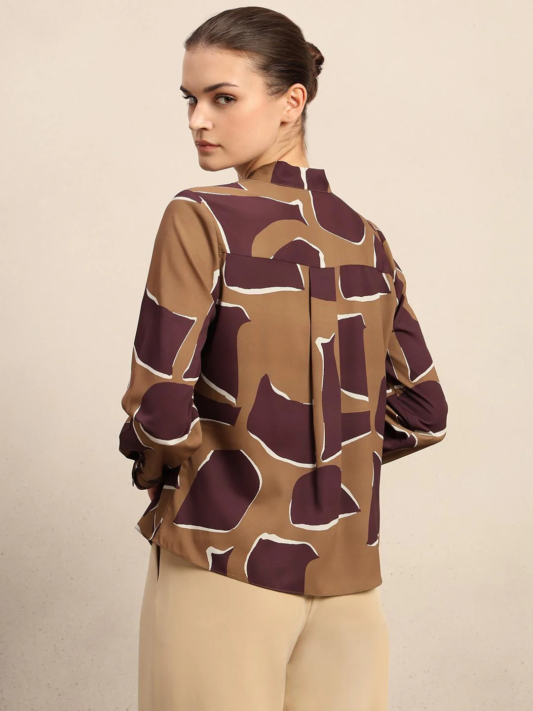 Dark Olive Printed Top - Image 4