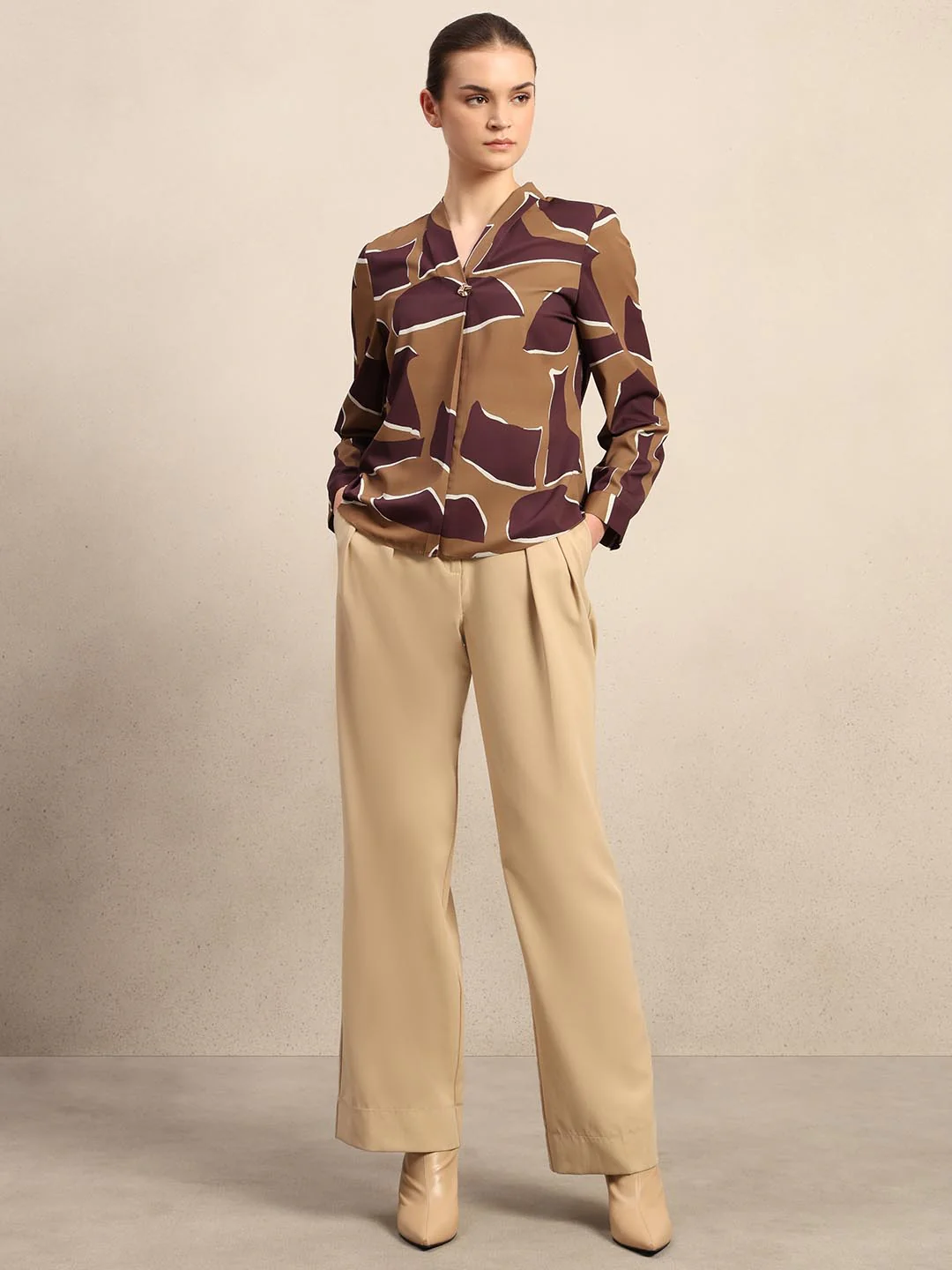 Dark Olive Printed Top - Image 5