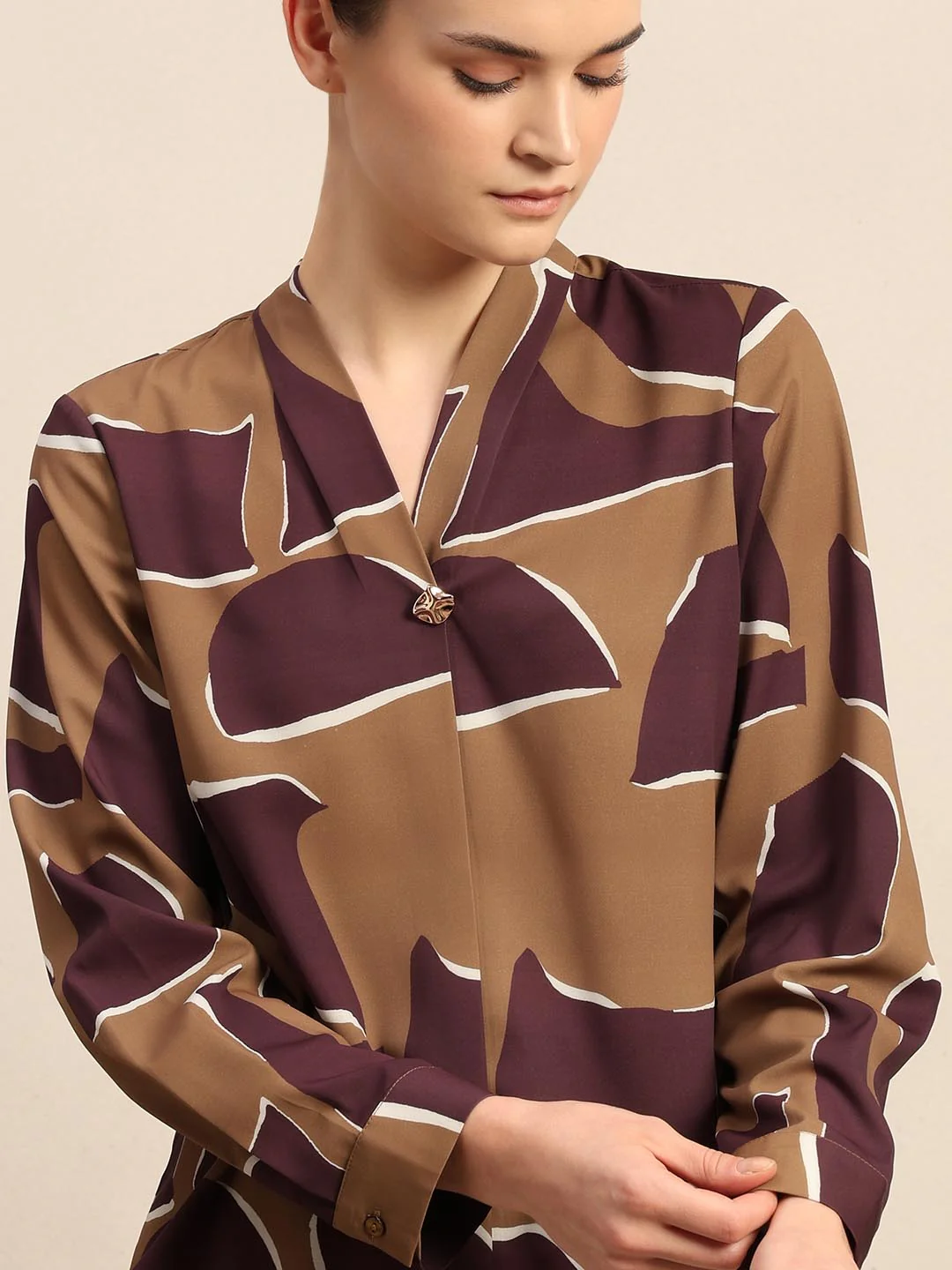 Dark Olive Printed Top - Image 6