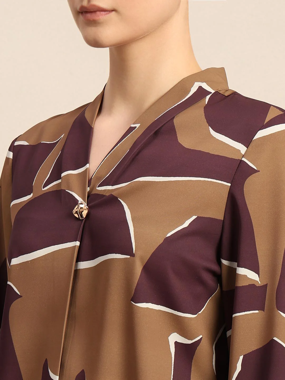 Dark Olive Printed Top - Image 8