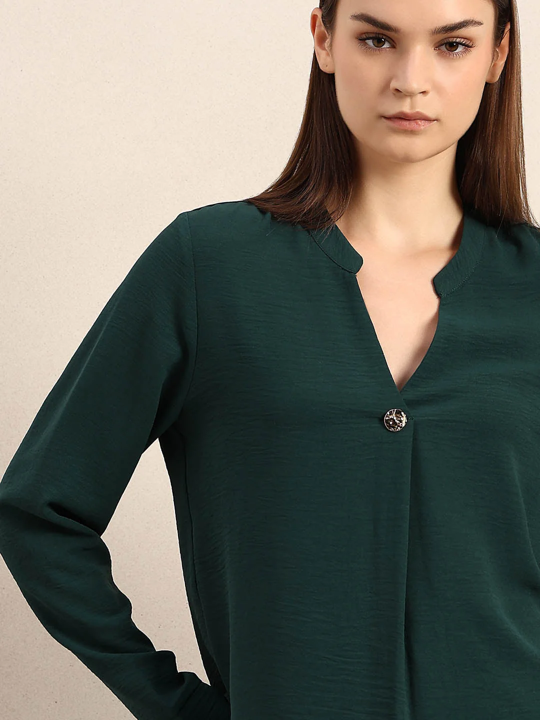 Dark Green V-Neck Top - Image 6