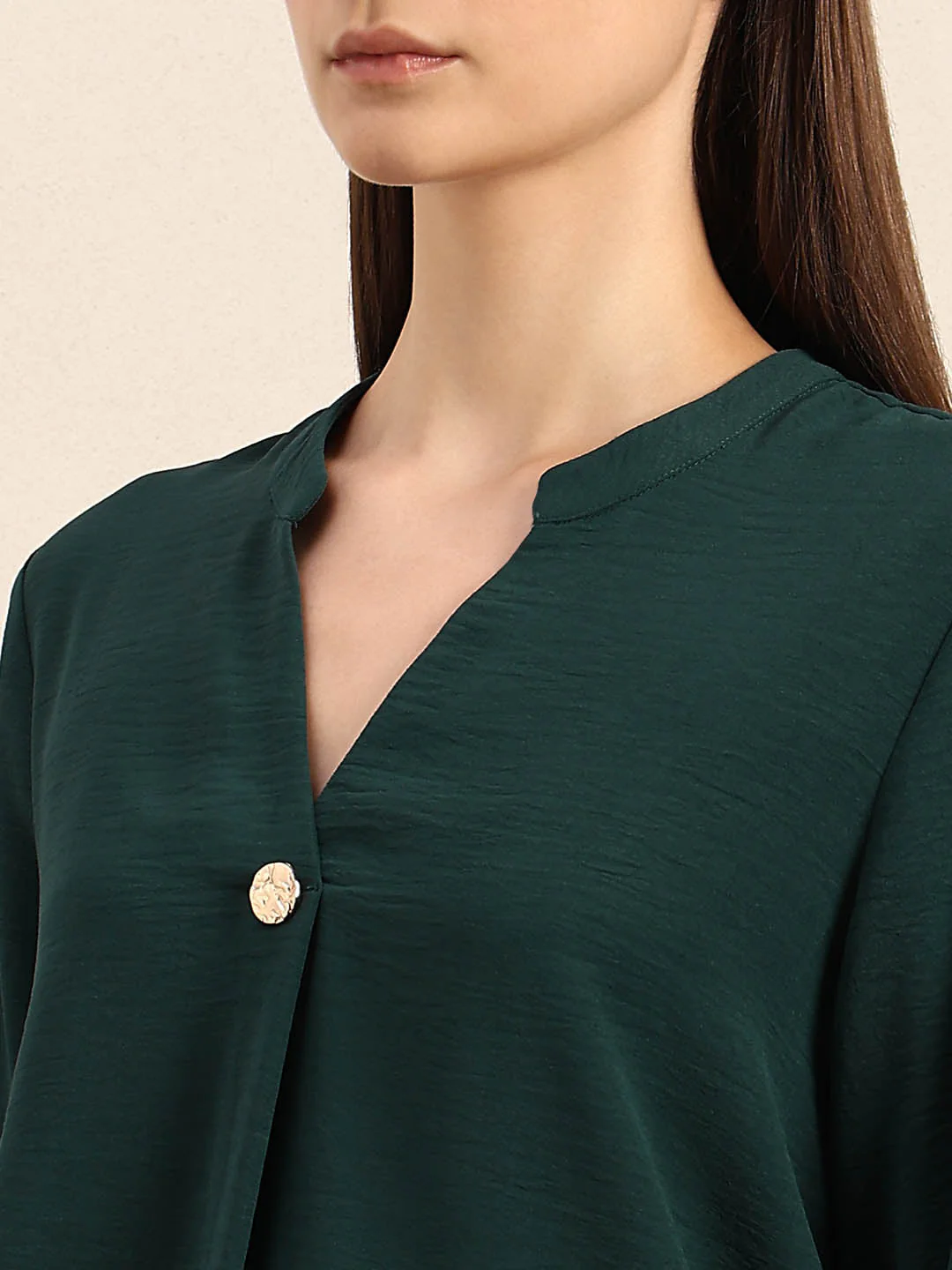 Dark Green V-Neck Top - Image 8