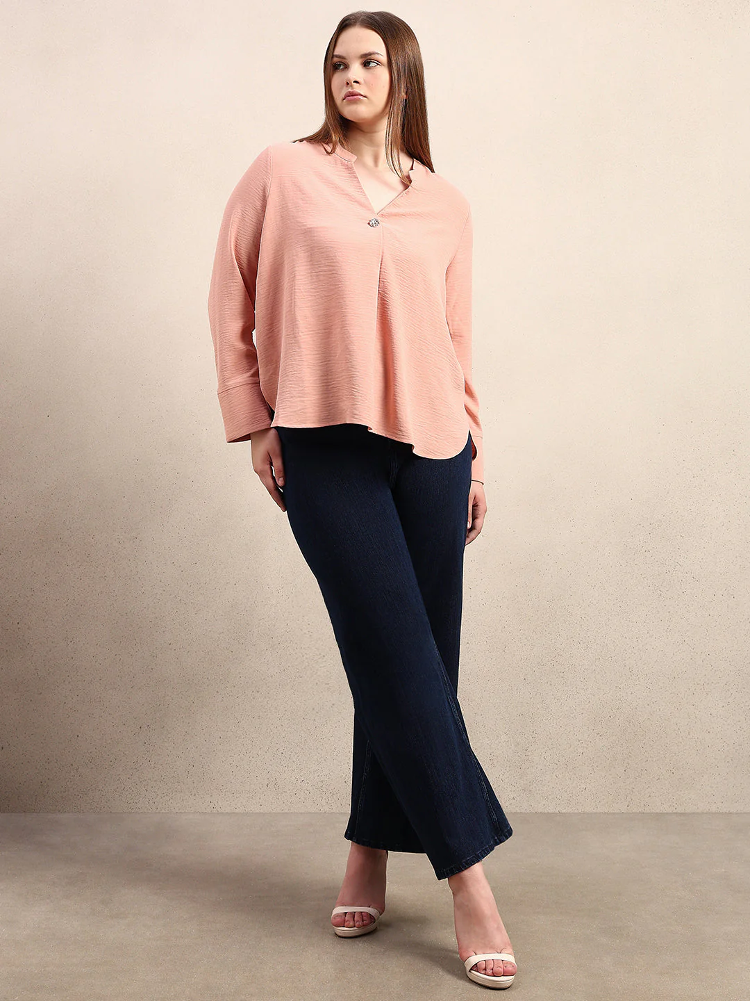 CURVE Pink V-Neck Top - Image 5