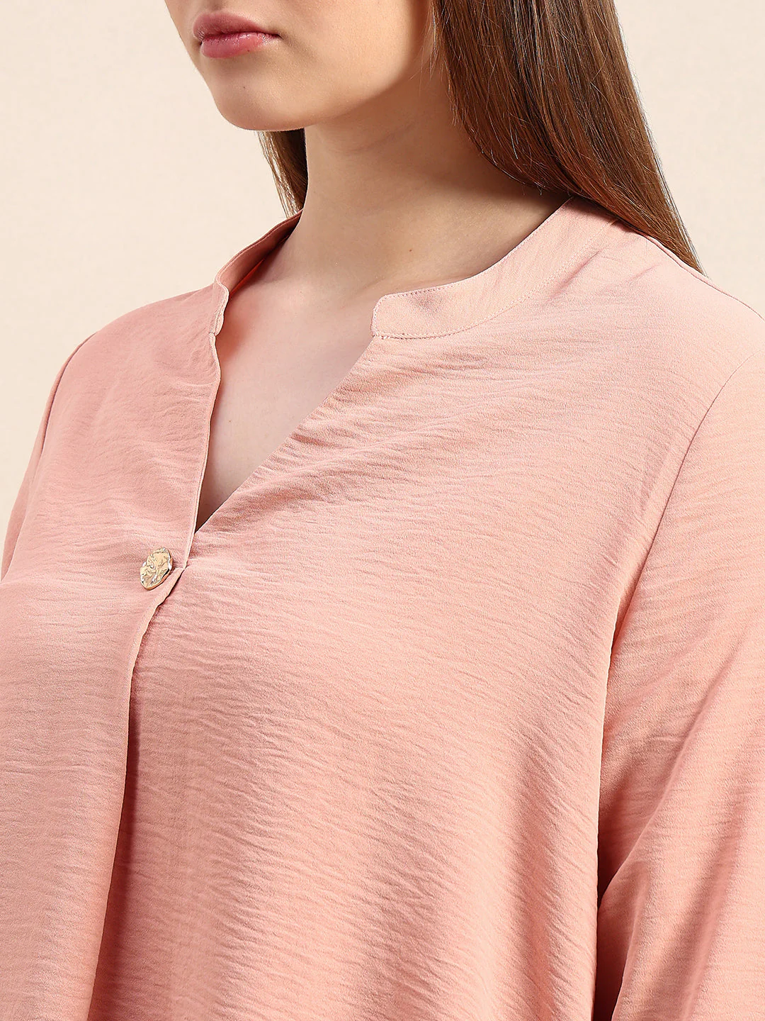 CURVE Pink V-Neck Top - Image 8