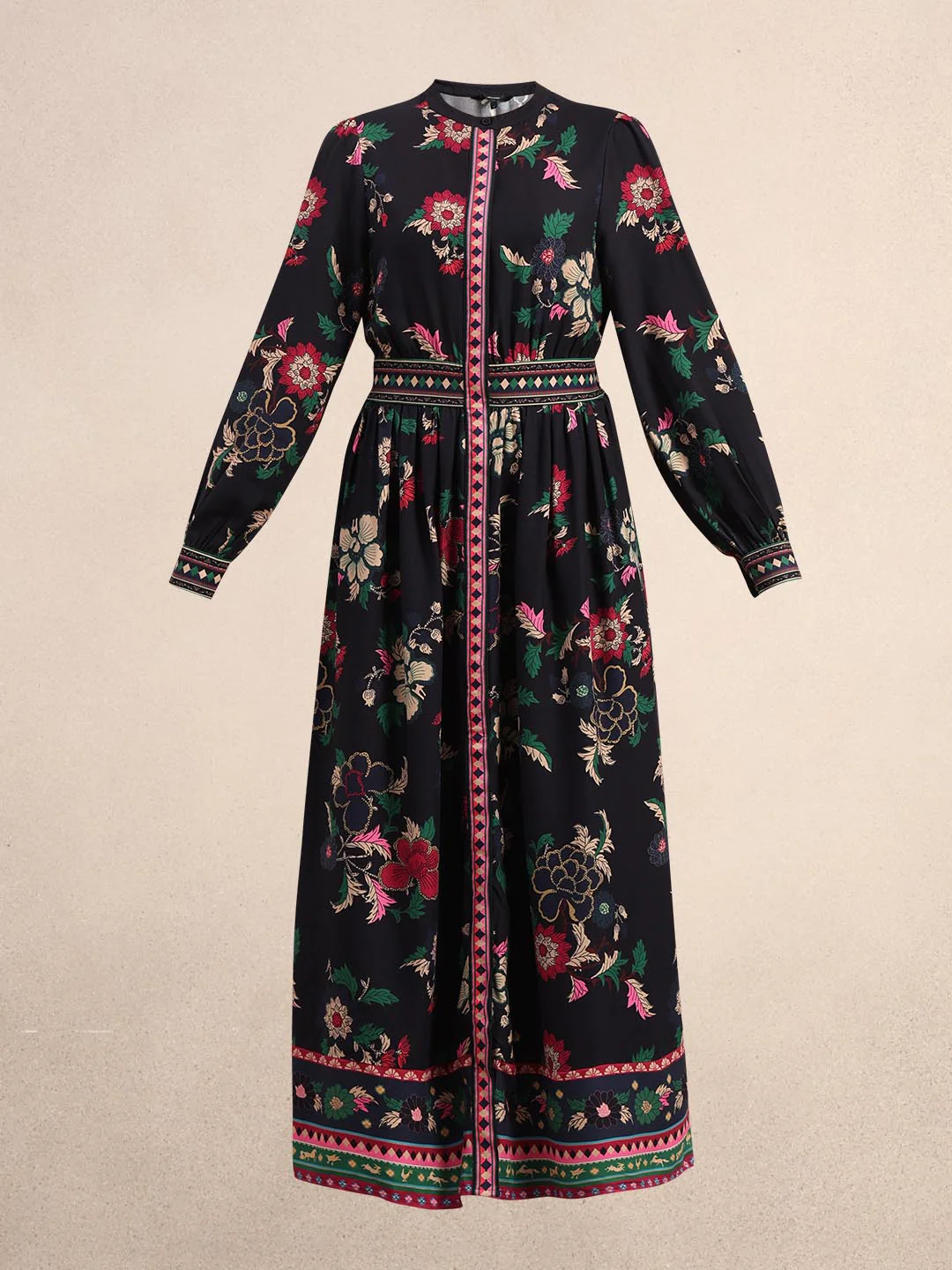 Navy Blue Printed Midaxi Dress - Image 7