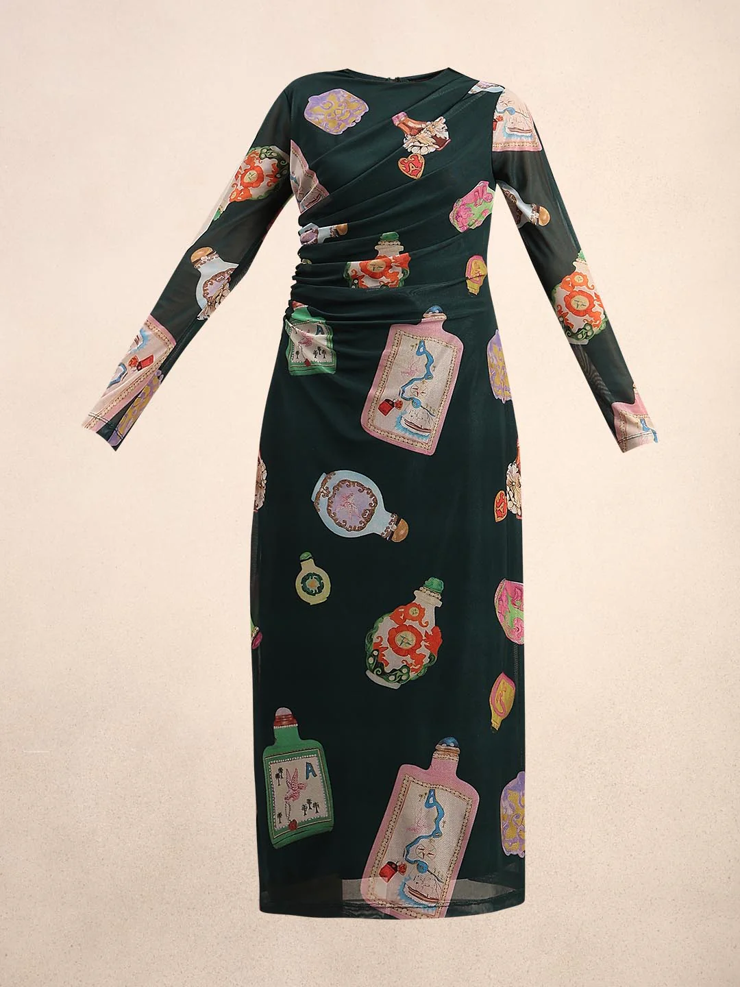 Green Printed Bodycon Dress - Image 7