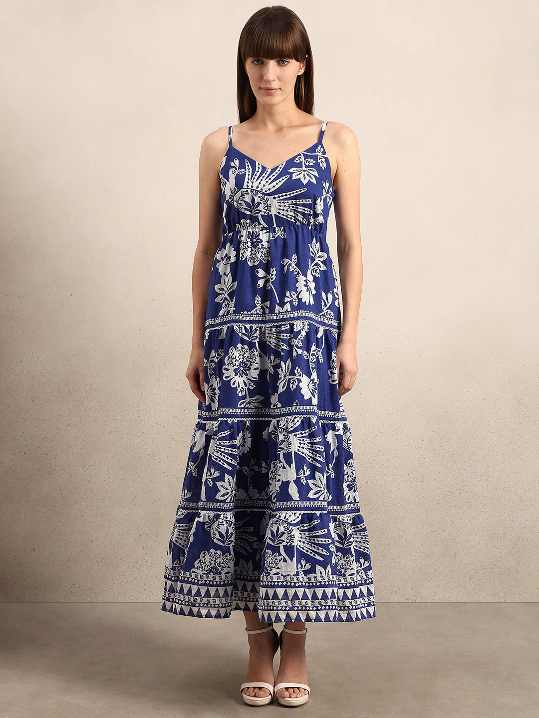Blue Printed Maxi Dress - Image 2