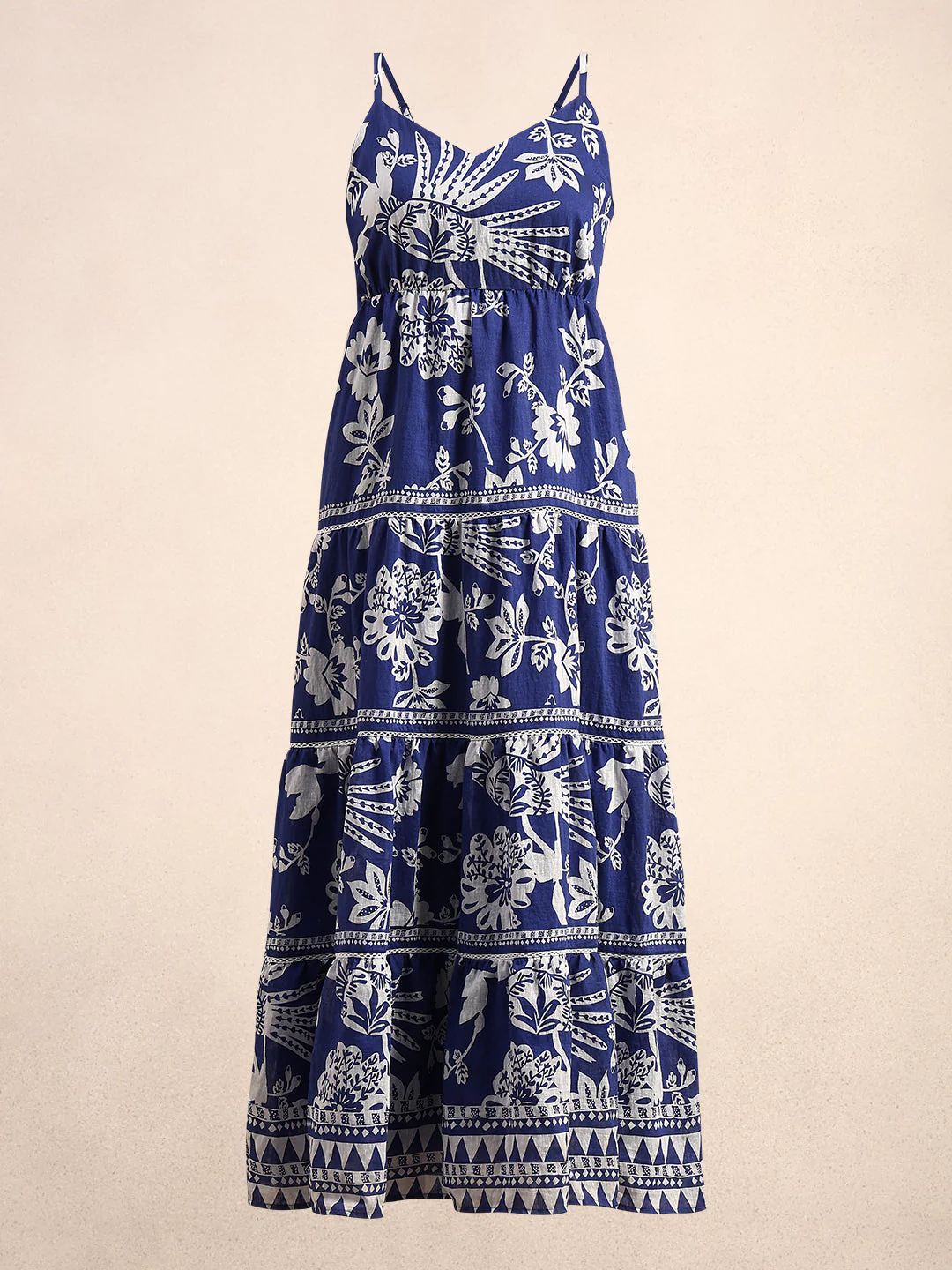 Blue Printed Maxi Dress - Image 7