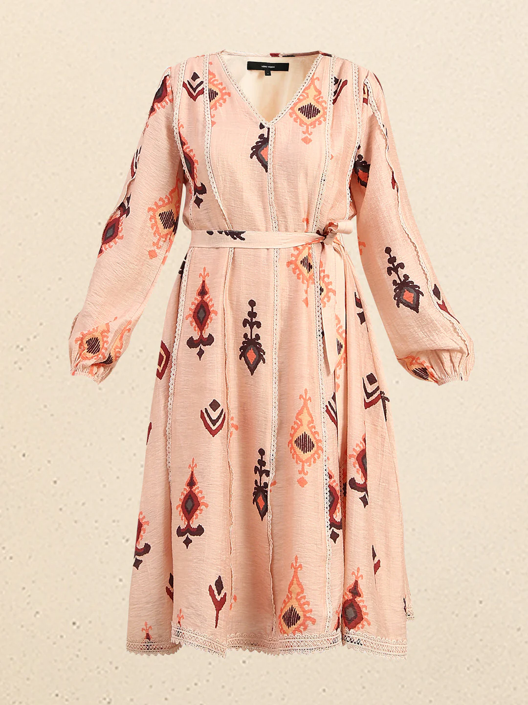 Pink Printed Midi Dress - Image 7
