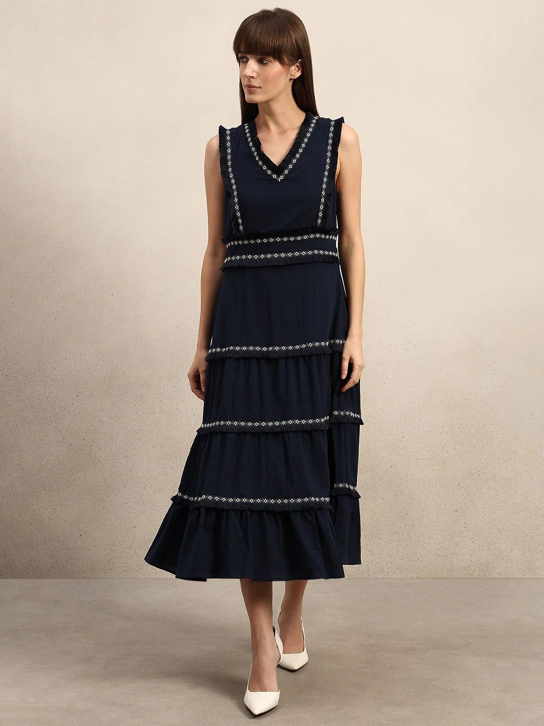 Tiered Sleeveless Maxi Dress - Image 2