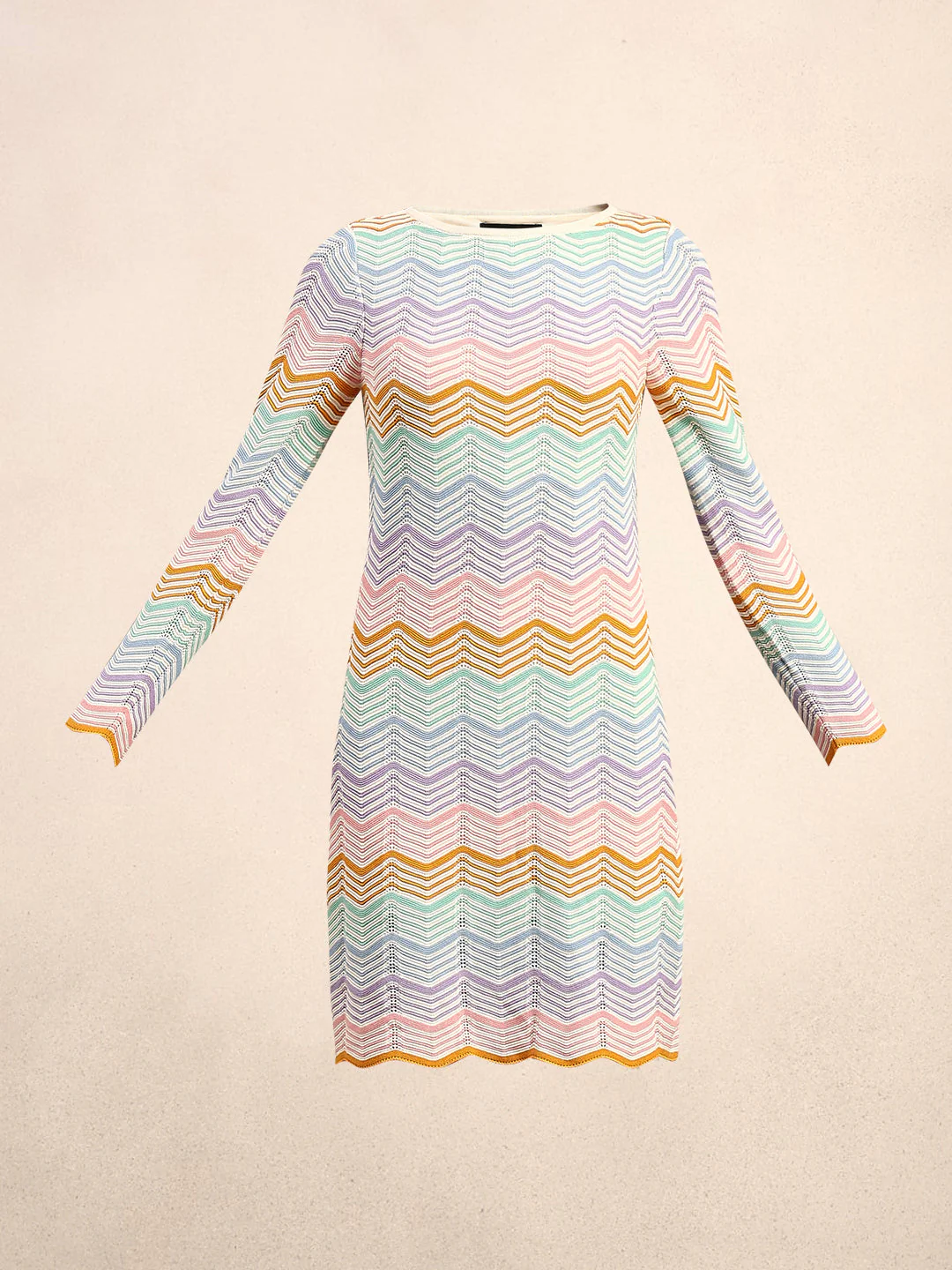 Chevron Print Knitted Mini Dress - Image 7