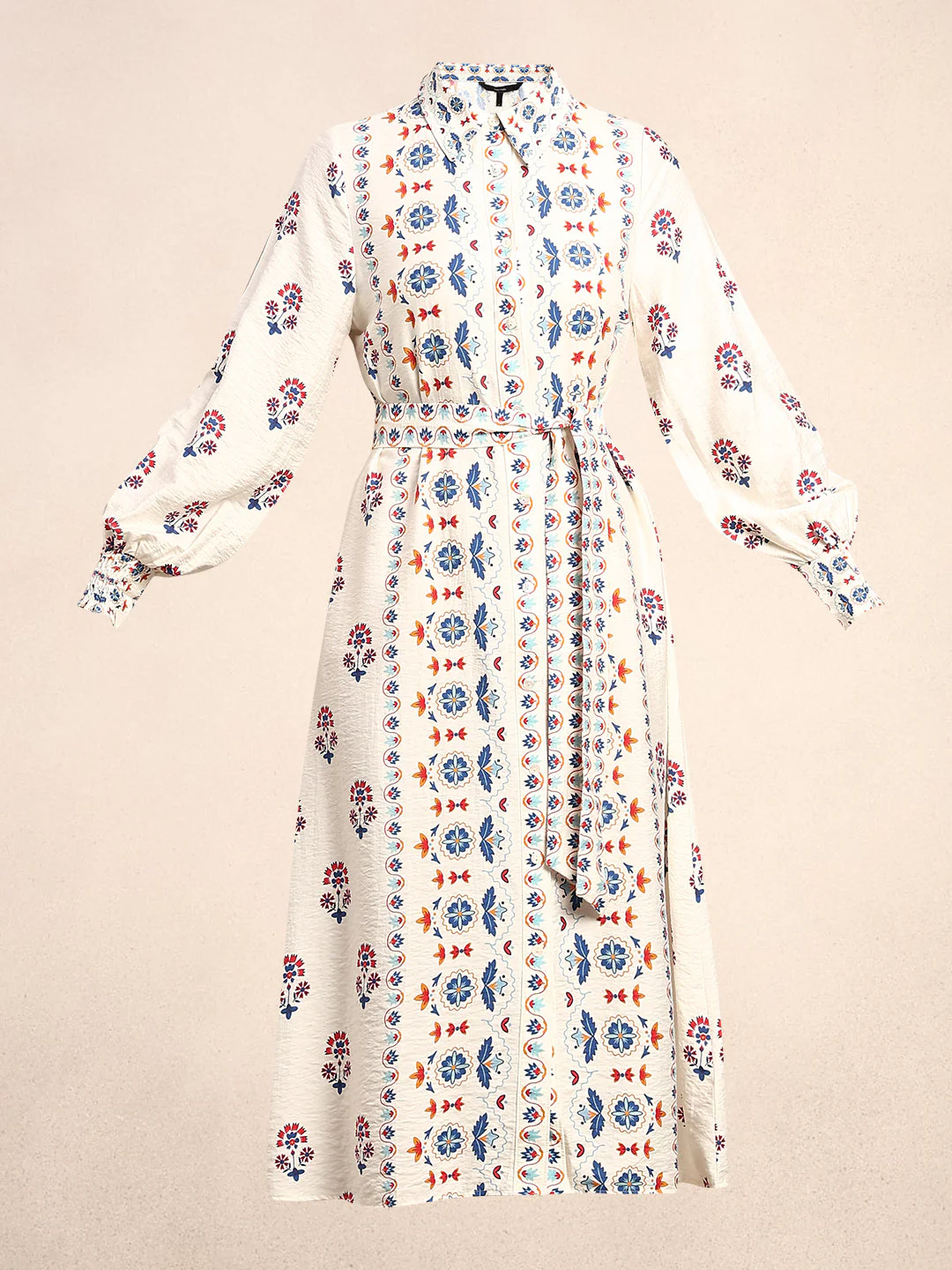 Printed Midi Shirt Dress - Image 5