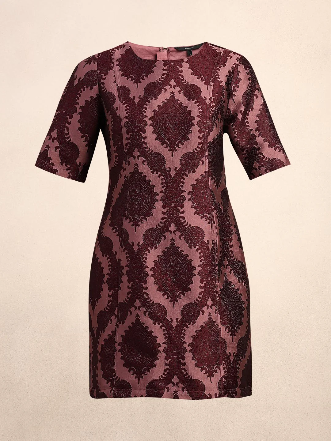 Maroon Printed Mini Dress - Image 7