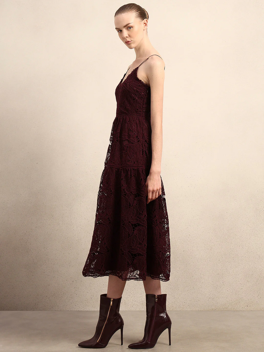 Lace Fit & Flare Midaxi Dress - Image 3
