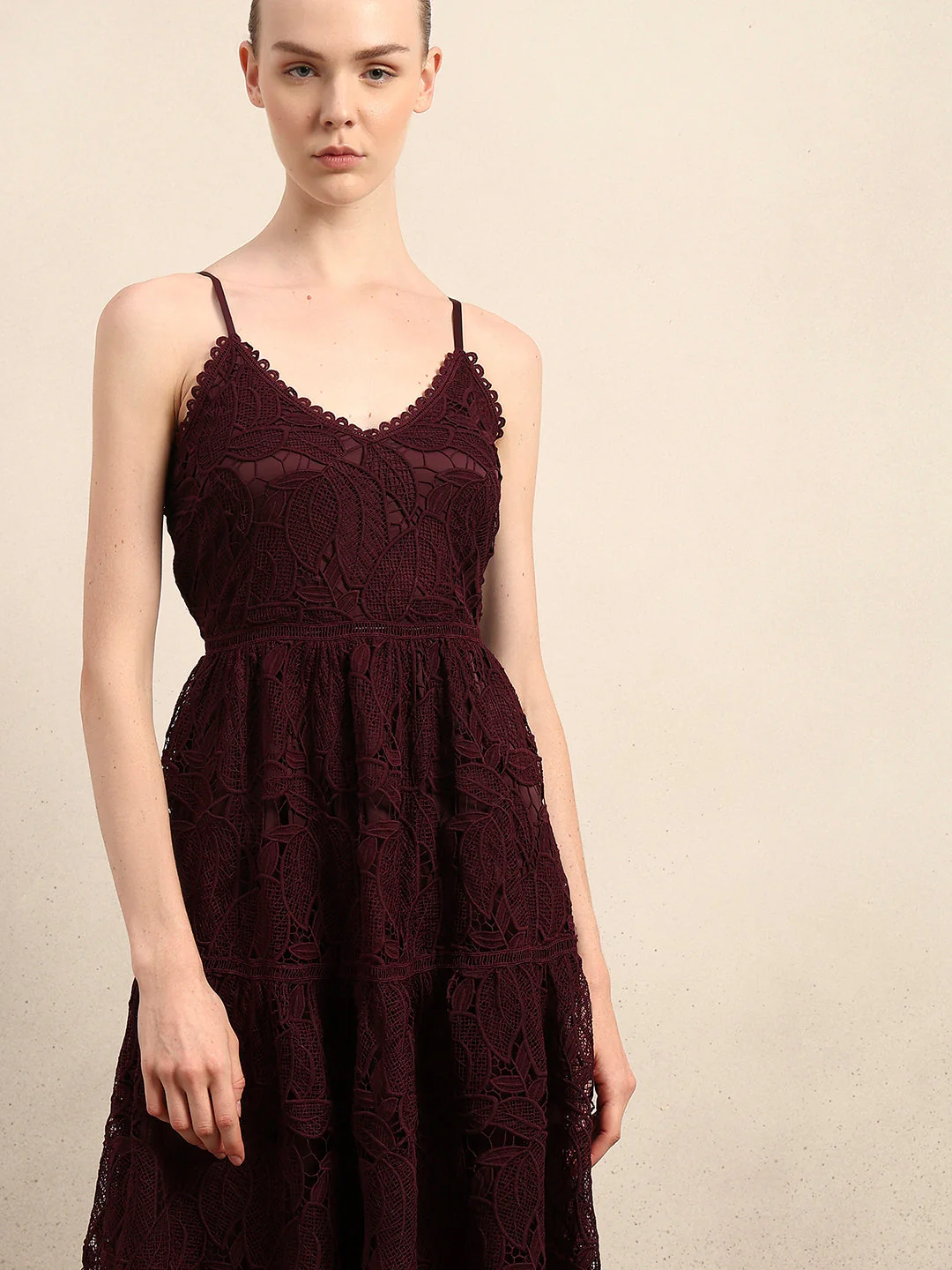 Lace Fit & Flare Midaxi Dress - Image 5