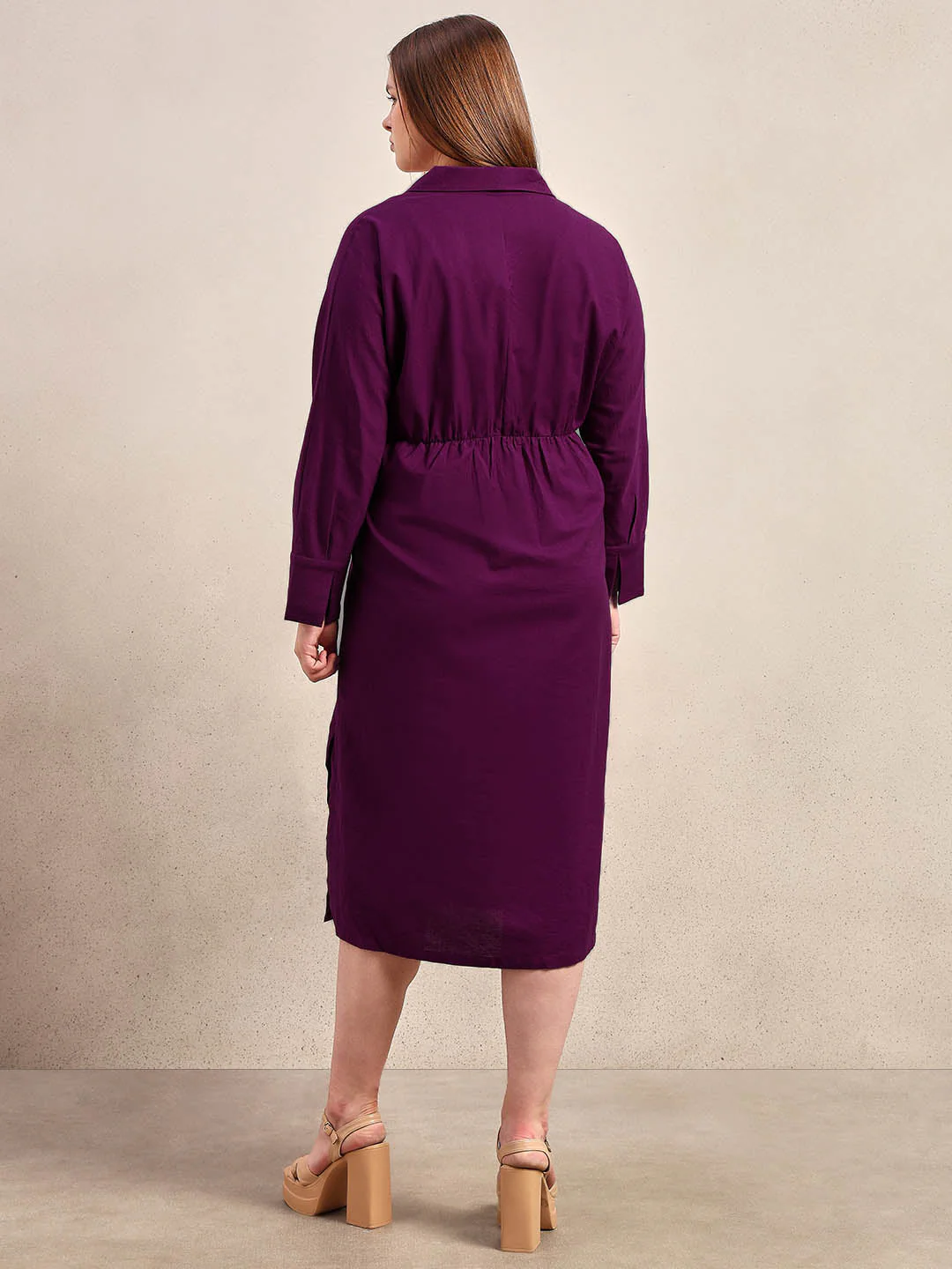 Curve Collared Midi Dress - Image 4