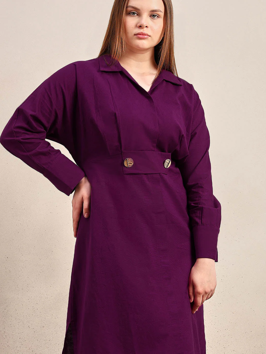 Curve Collared Midi Dress - Image 5