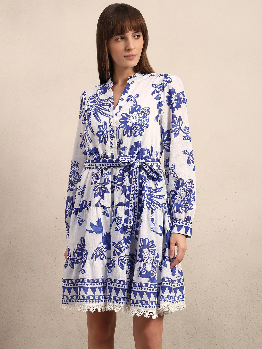 Floral Tiered Mini Dress - Image 2
