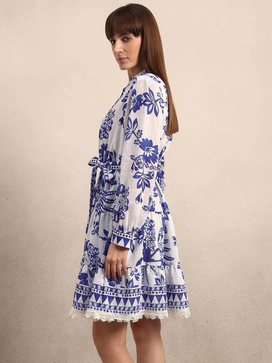 Floral Tiered Mini Dress - Image 3