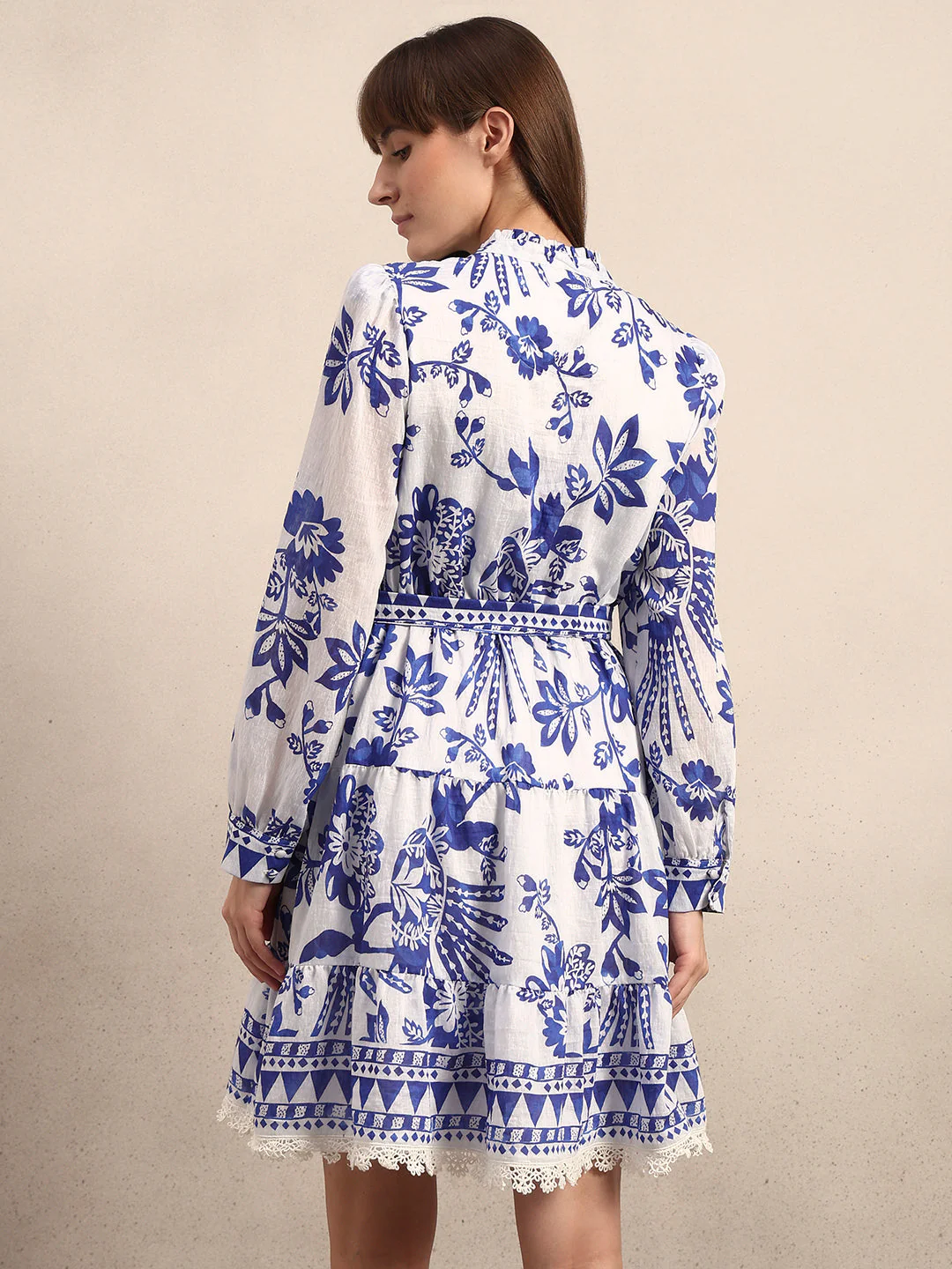 Floral Tiered Mini Dress - Image 4