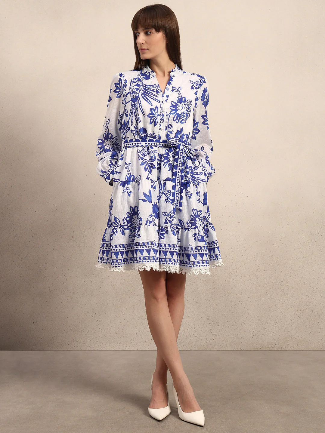 Floral Tiered Mini Dress - Image 5