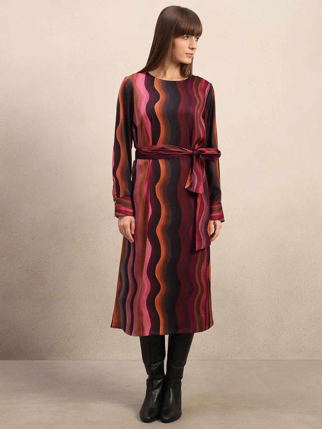 Red Printed Midaxi Dress - Image 2