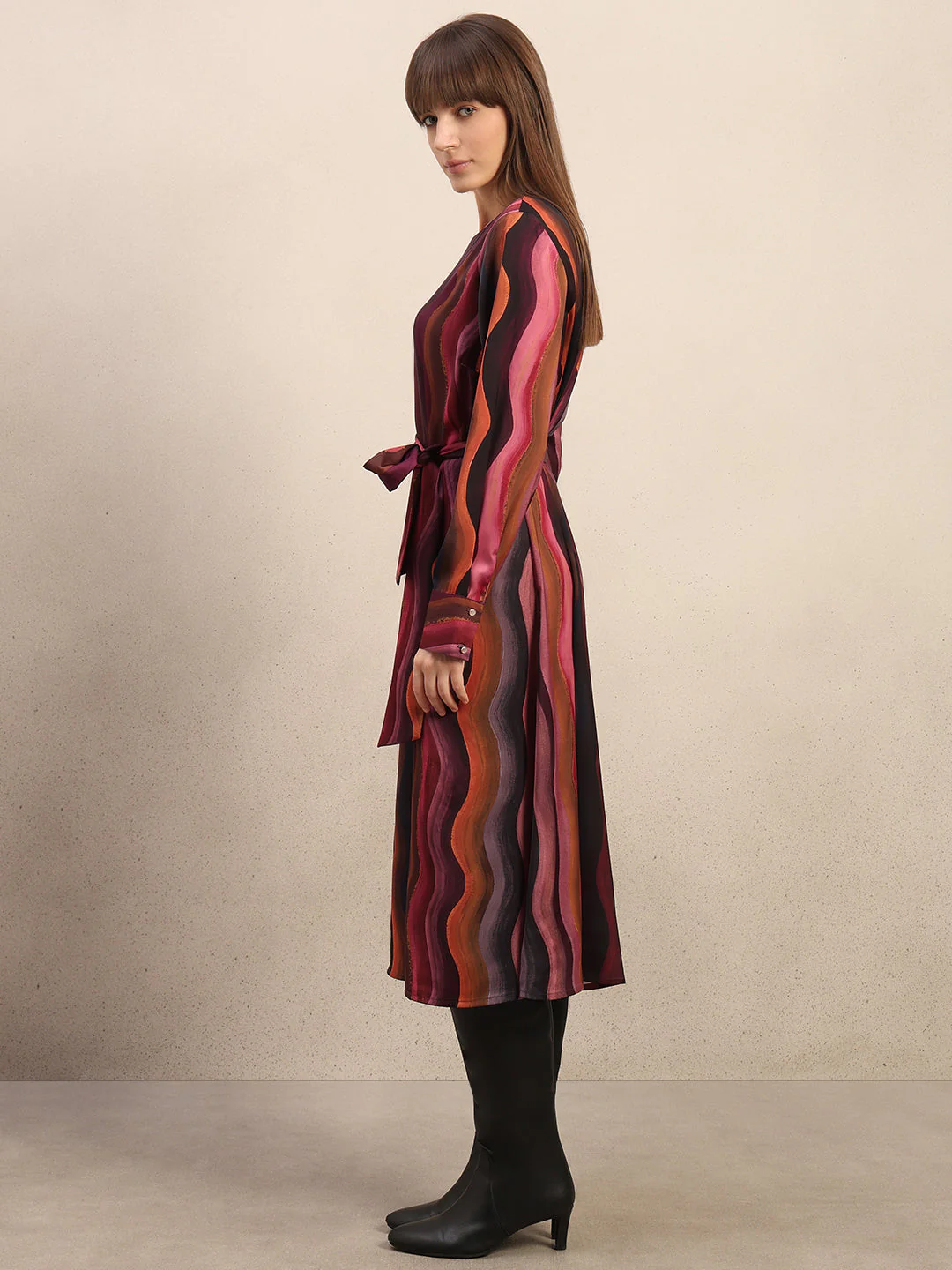 Red Printed Midaxi Dress - Image 3