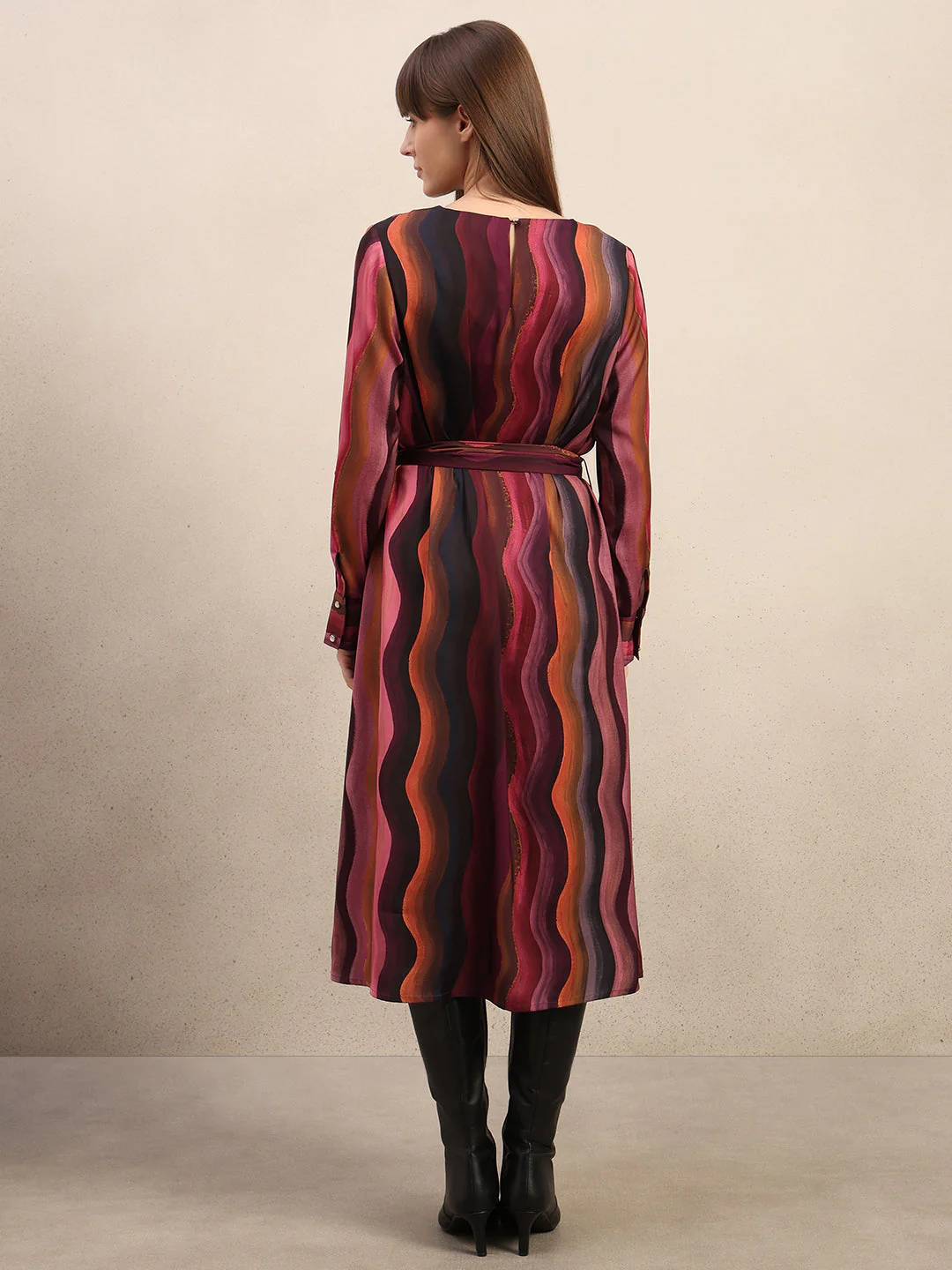 Red Printed Midaxi Dress - Image 4