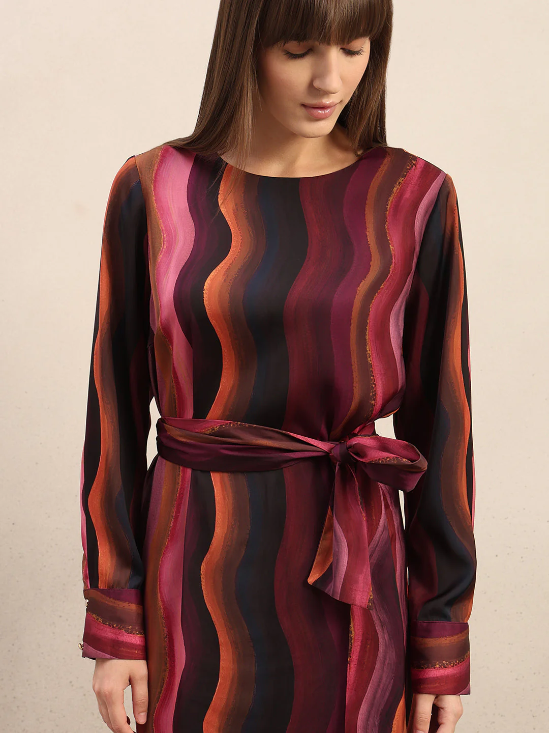 Red Printed Midaxi Dress - Image 5