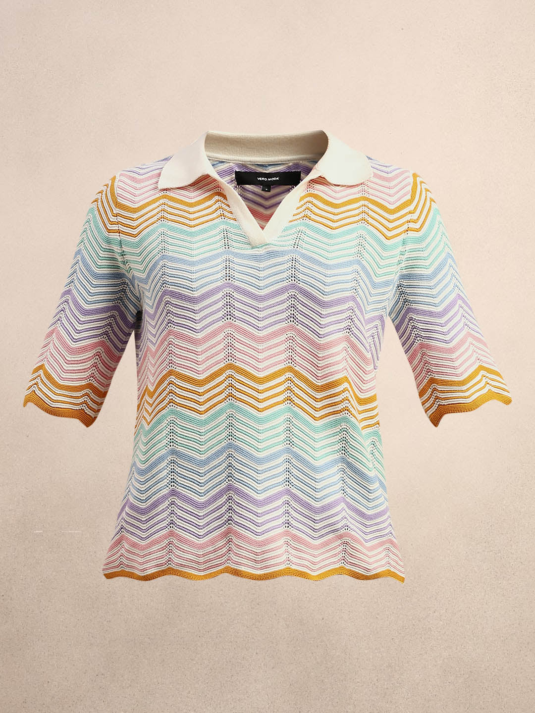 Chevron Print Knit Polo - Image 7