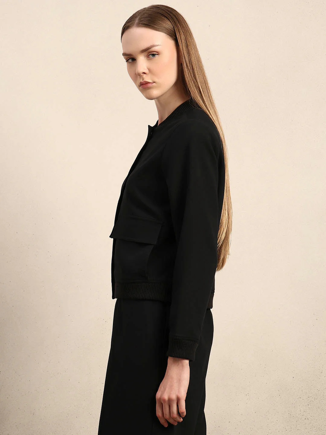 Black Utility Bomber Jacket - Image 3